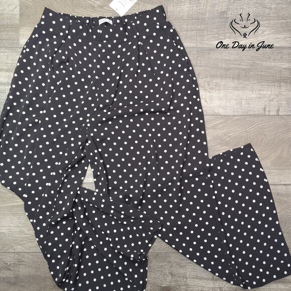 Tronjori Polka Dot Wide Leg Pants Size L - Picture 1 of 6